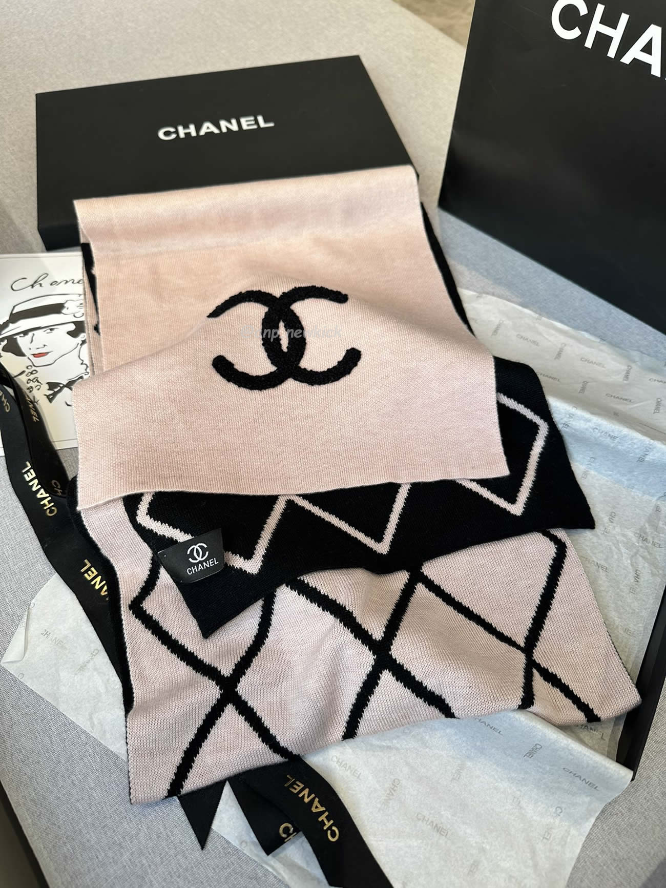 Chanel 2024 New 24b Cashmere Knitted Scarf 30x180cm (7) - newkick.cc